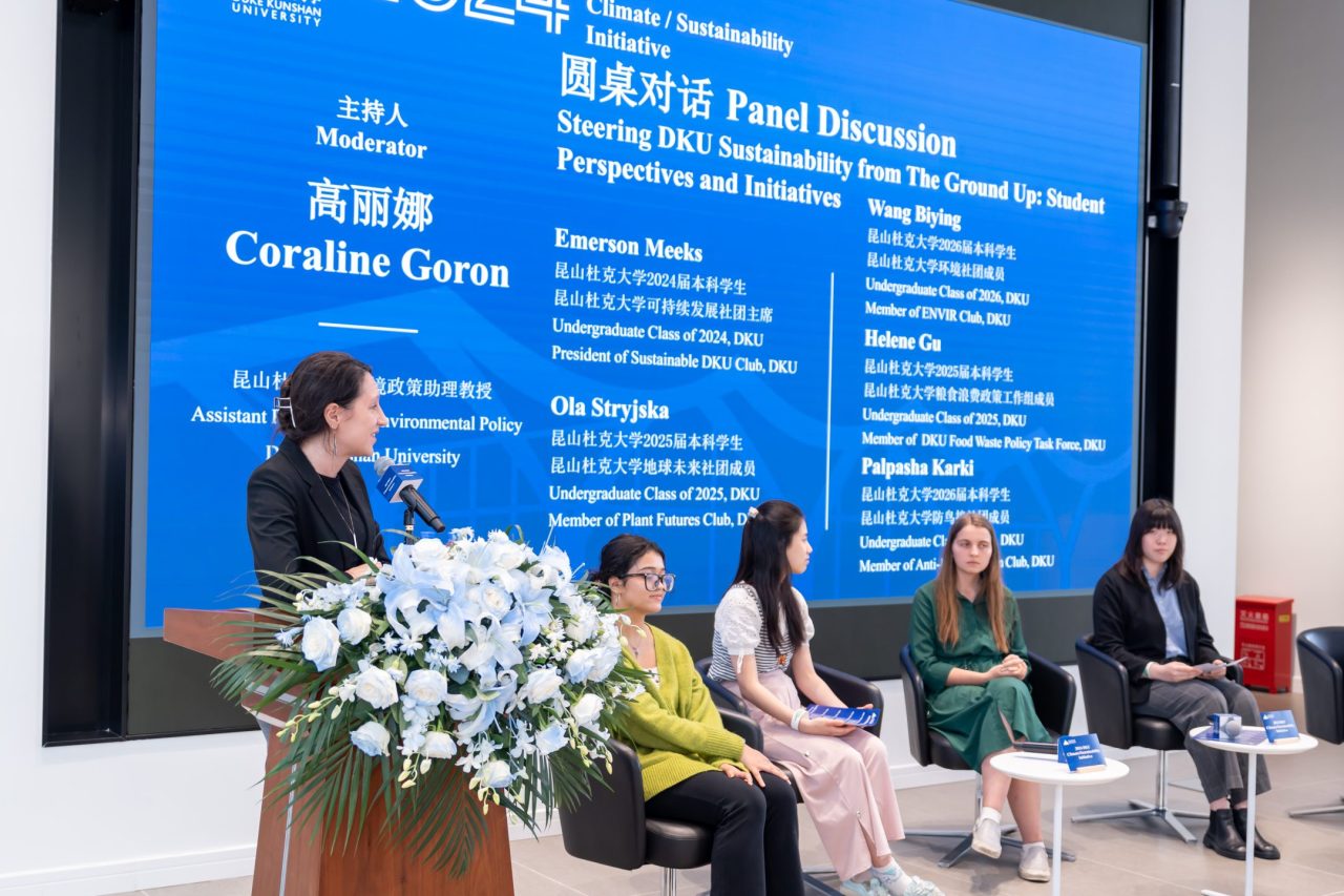 Duke Kunshan University panel of students working on campus sustainability