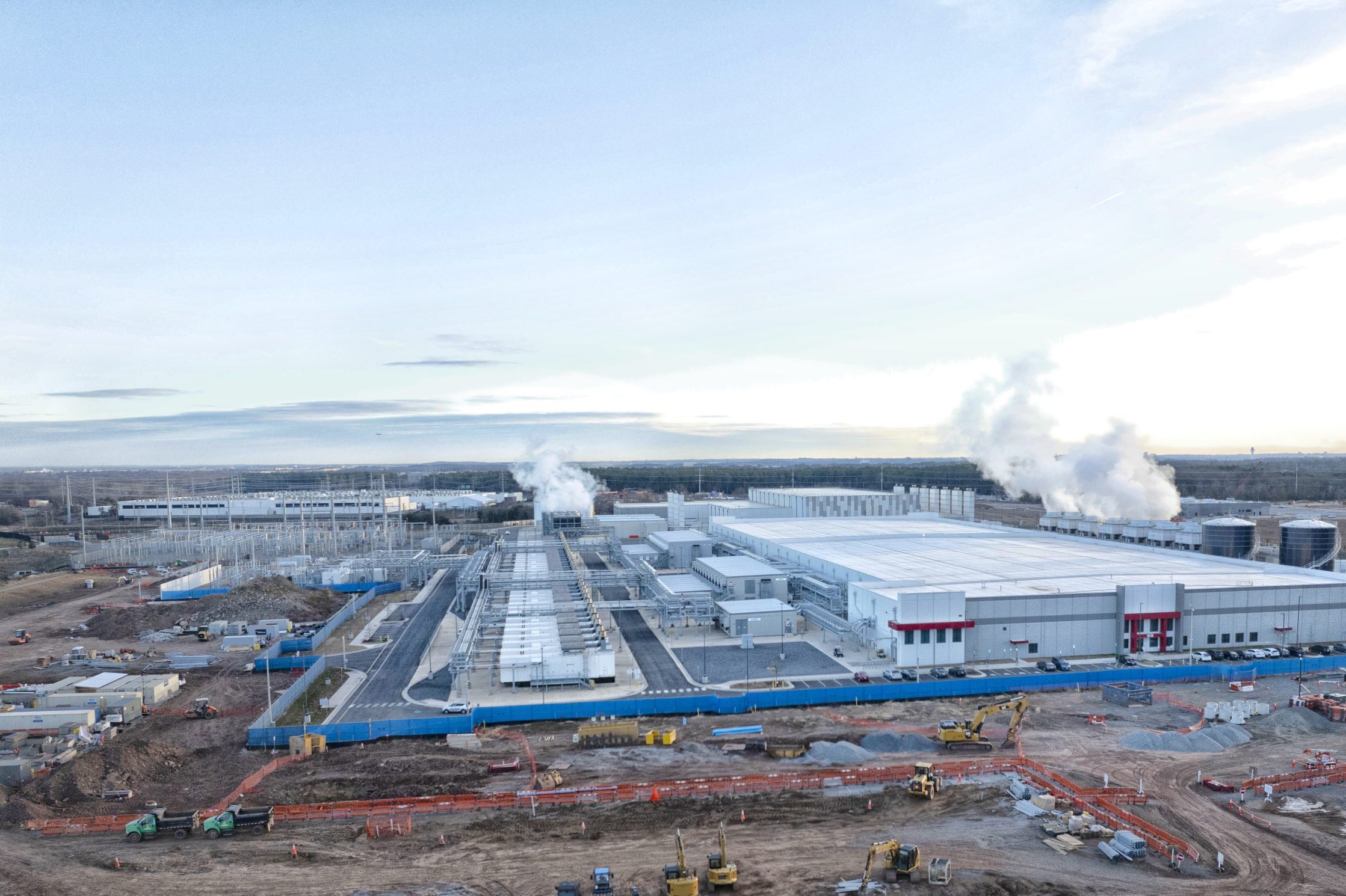 Aerial view of a data center in Sterling, Virginia.