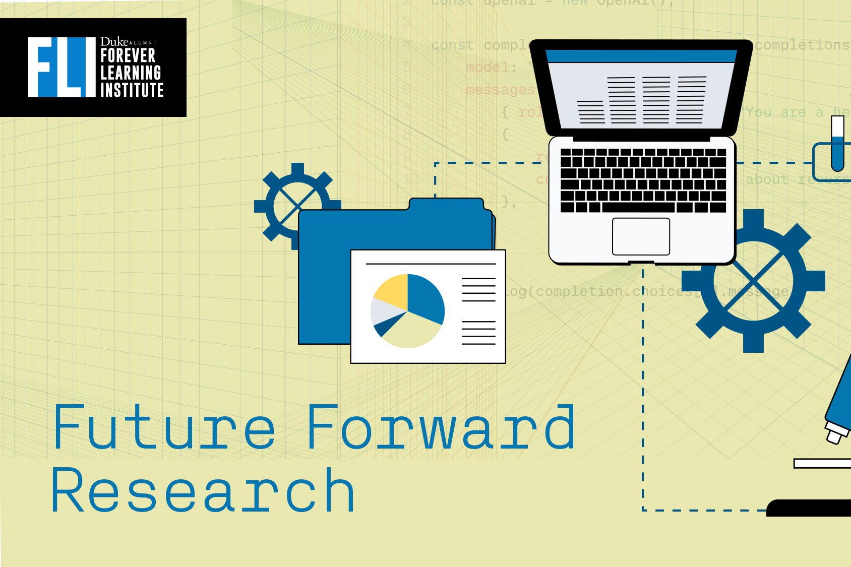 Future Forward Research graphic with research icons