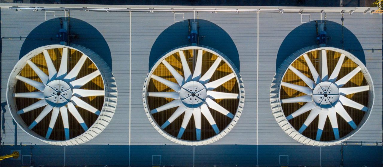 Duke HVAC system detail photo with large fans